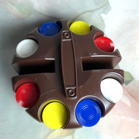 Vintage 70s Revolving Poker Rack With 200 Interlocking Chips - Picture 2 of 6